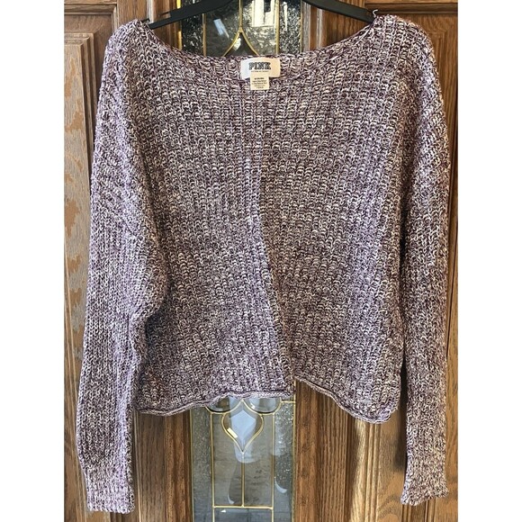 Pink Victoria's Secret Women's Purple Heathered Oversized Sweater Size M EUC - Picture 1 of 9